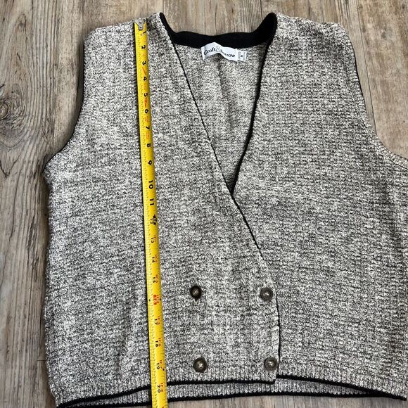 Croft and Barrow Sweater Vest M Gray Button Vintage 90s - Picture 7 of 8